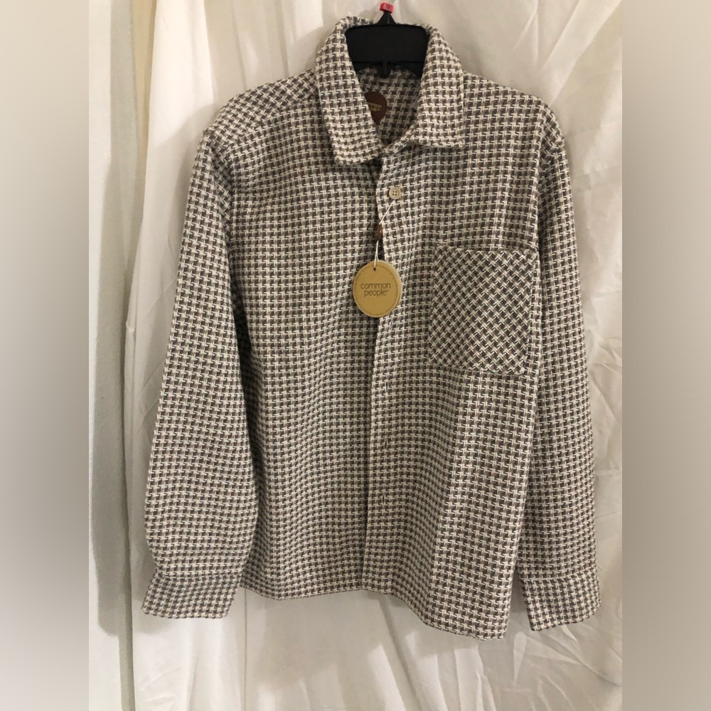 Common People Hound Granby luxe hybrid button-down overshirt size Medium new‎